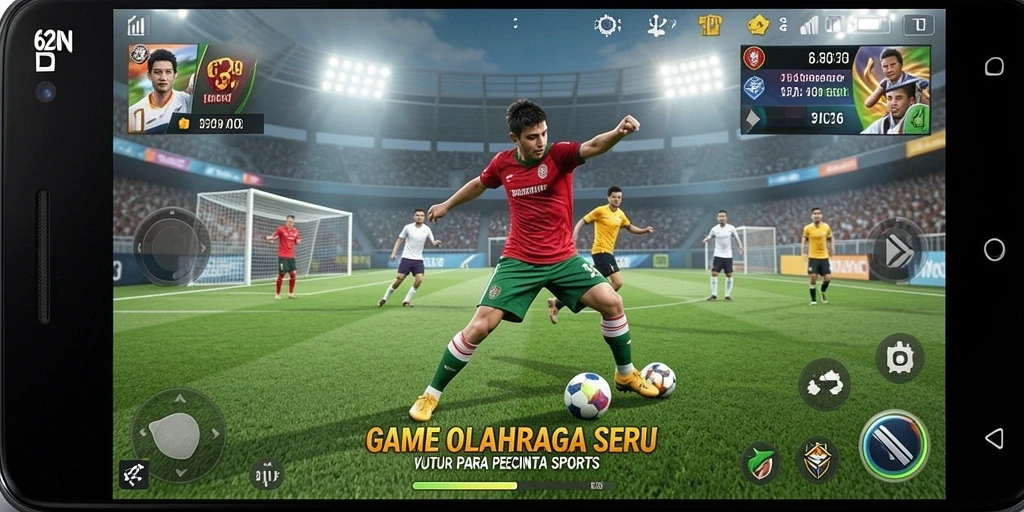 Tampilan gameplay 62IDN dengan berbagai fitur olahraga menarik.