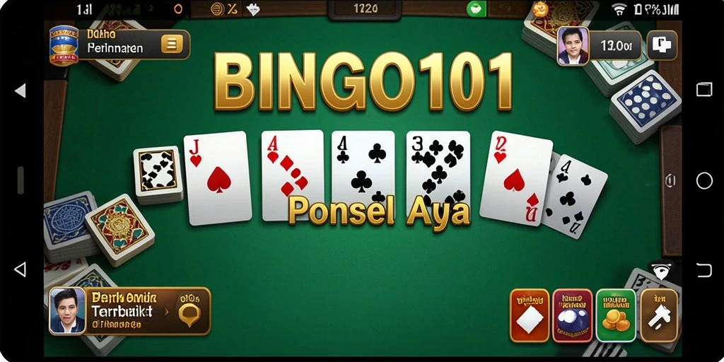 Tampilan gameplay seru dan interaktif BINGO101 dengan domino.