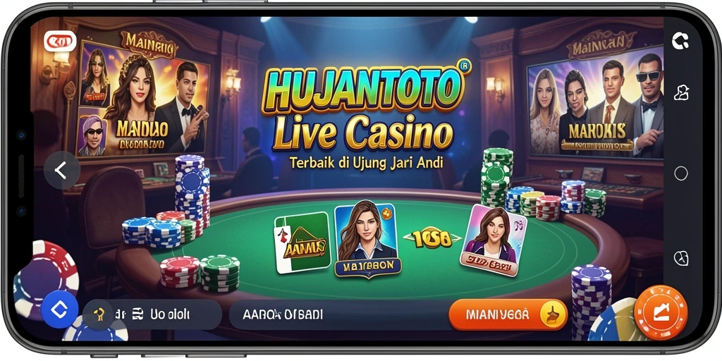 Tampilan menarik dari gameplay Live Casino di HUJANTOTO.