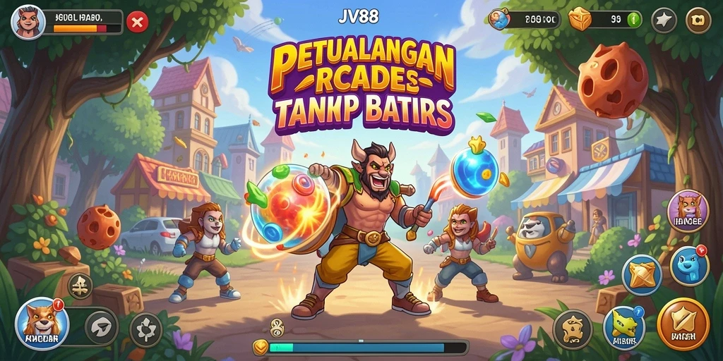 Tampilan gameplay JV88 yang penuh warna dan dinamis.