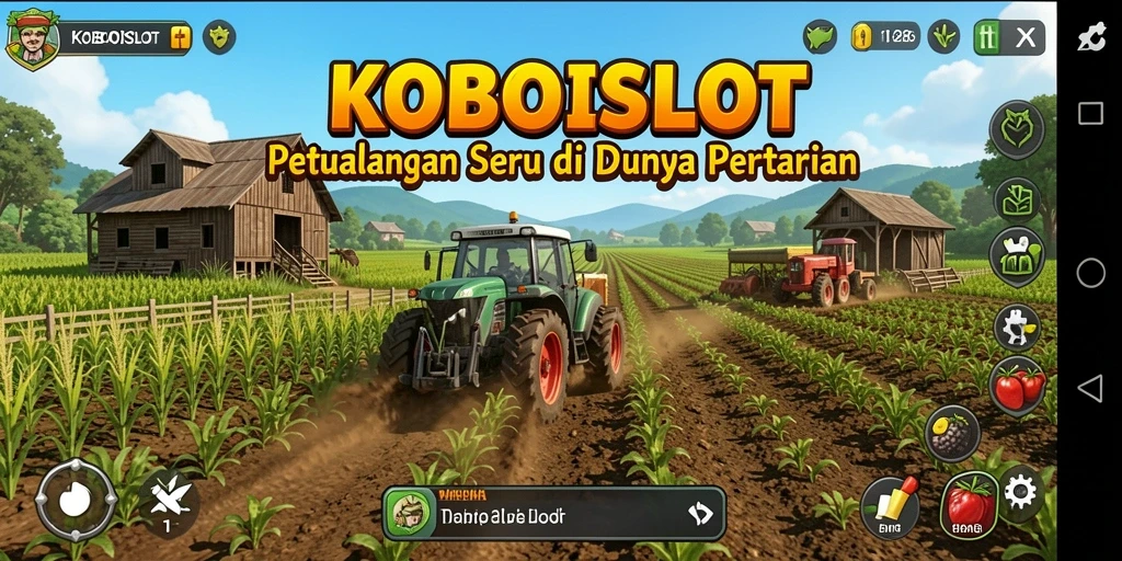 Tampilan menarik dari gameplay pertanian dalam KOBOISLOT.