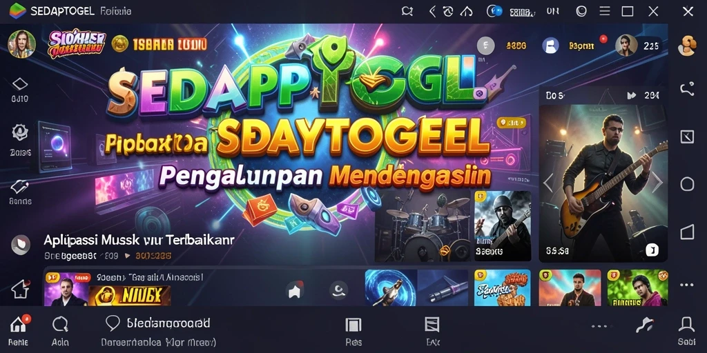 Tampilan SEDAPTOGEL yang menampilkan pengguna menikmati musik.