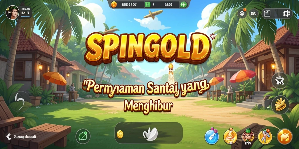 Tampilan gameplay SPINGOLD yang penuh warna dan menarik.